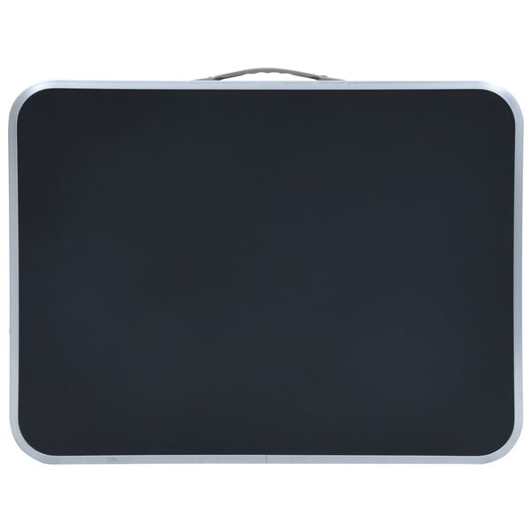 vidaXL Sulankstomas stovyklavimo stalas, pilkas, 60x45cm, aliuminis