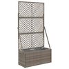 vidaXL Sodas vazonas su trellis Pilka 70 x 30 x 135 cm poliratanas