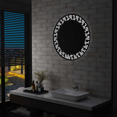 vidaXL Vonios kambario veidrodis su LED, 80cm