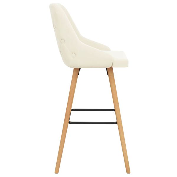 vidaXL Baro taburetės, 2vnt., kreminės spalvos, aksomas