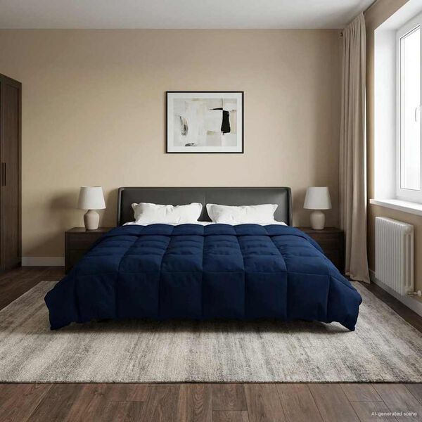 vidaXL Pilna metų antklodė Tamsiai mėlyna 200 x 240 cm Mikropluo&scaron;tas