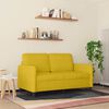 vidaXL Dvivietė sofa, geltonos spalvos, 120cm, aksomas