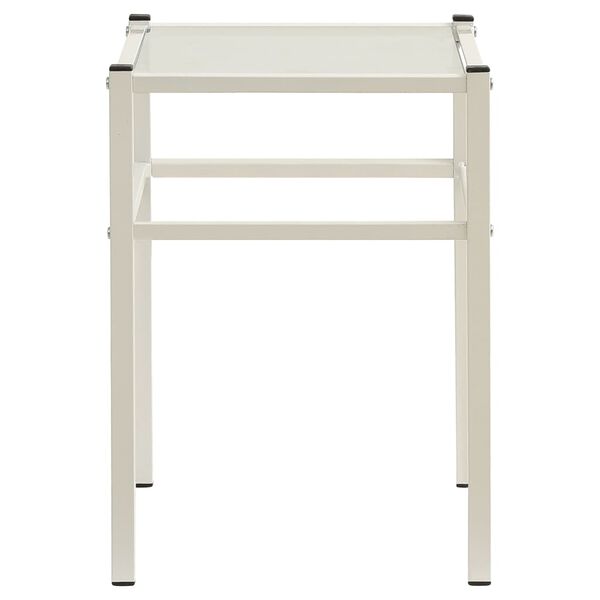 vidaXL Naktinės spintelės, 2vnt., baltos/skaidrios, metalas ir stiklas