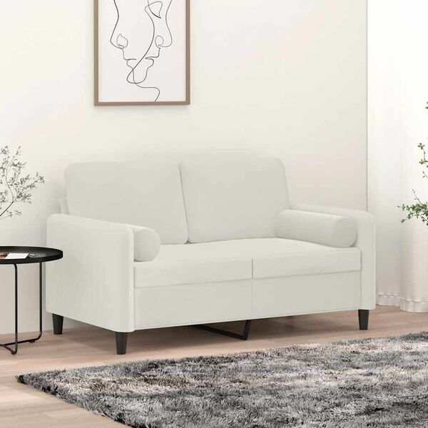 vidaXL Pagalvėlės, 2vnt., kreminės spalvos, 15x50cm, aksomas