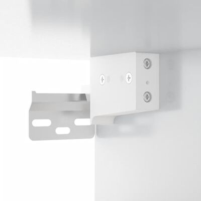 vidaXL Veidrodinė spintelė su LED, balta, 91x15x76,5cm, blizgi