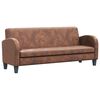 vidaXL Trivietė sofa, dirbtinė zom&scaron;os oda, ruda