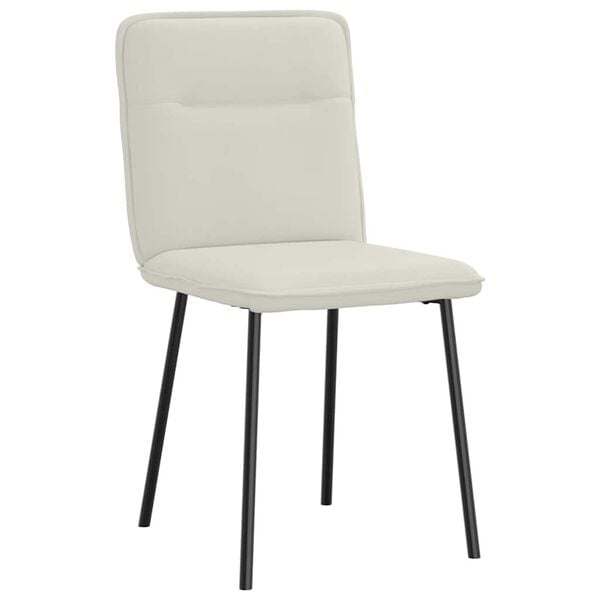 vidaXL Valgomojo kėdės, 6vnt., kreminės spalvos, aksomas