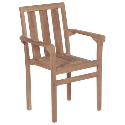 vidaXL Sudedamos sodo kėdės, 6vnt., tikmedžio medienos masyvas
