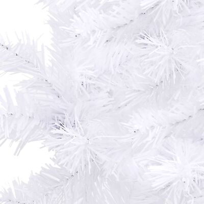 vidaXL Dirbtinė kampinė apšviesta Kalėdų eglutė, balta, 150cm, PVC