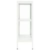 vidaXL Šoninė spintelė, balta, 75x35x105cm, plienas ir stiklas