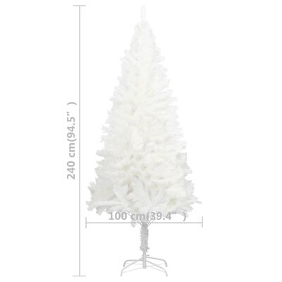 vidaXL Dirbtinė Kalėdų eglutė, balta, 240cm, su tikroviškais spygliais