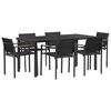 vidaXL Lauko baldų komplektas 7 pcs Juoda ir Antracitas Tekstilenas