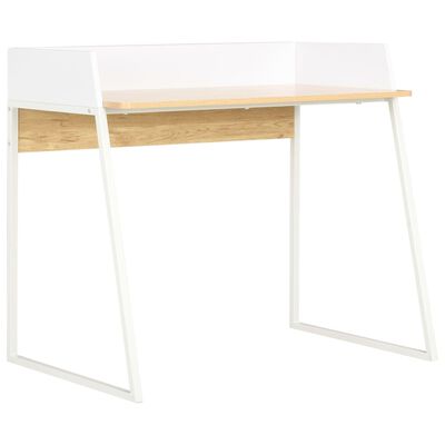 vidaXL Rašomasis stalas, baltos ir ąžuolo spalvos, 90x60x88cm