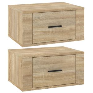 vidaXL Sieninės naktinės spintelės, 2vnt., ąžuolo, 50x36x25cm