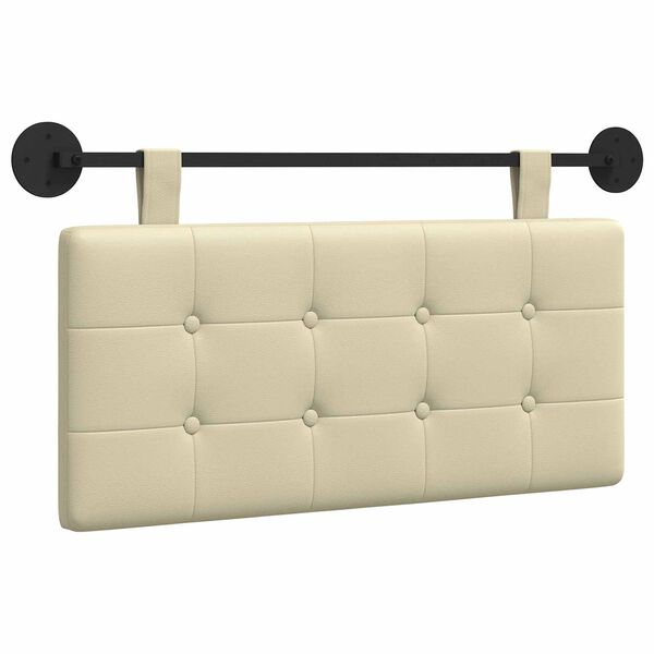 vidaXL Kabantysis galvūgalis Kreminė 100 x 55 x 5 cm Dirbtinė oda