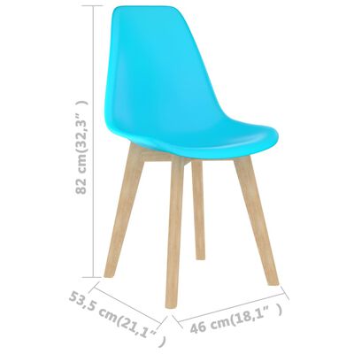 vidaXL Valgomojo kėdės, 2vnt., mėlynos spalvos, plastikas