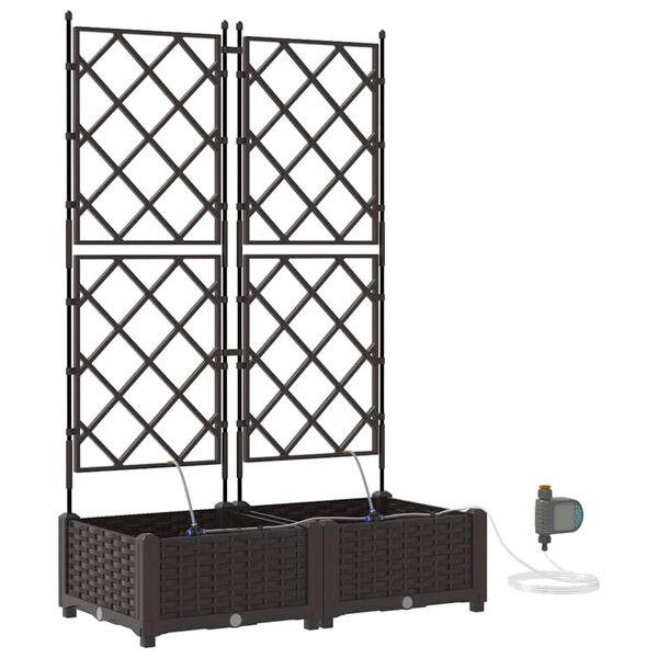 vidaXL Sodo vazonas 2 pcs Ruda Plienas