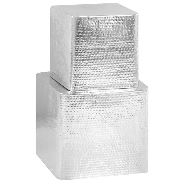 vidaXL Kavos staliukai, 2 vnt., sidabrinės spalvos, aliuminis