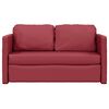 vidaXL Grindų sofa-lova, 2-1, vyno, 112x174x55cm, dirbtinė oda