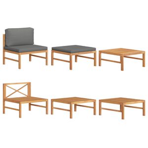 vidaXL Sodo komplektas su pilkomis pagalvėlėmis, 3 dalių, tikmedis