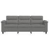 vidaXL Trivietė sofa, tamsiai pilka, 180cm, mikropluo&scaron;to audinys
