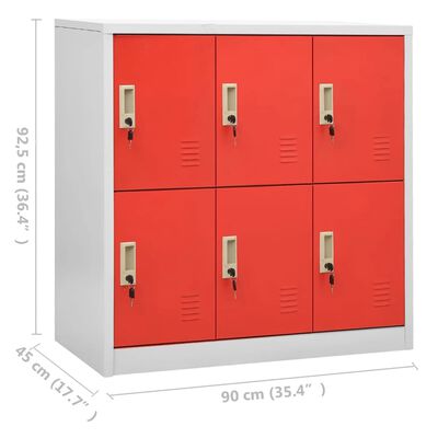 vidaXL Persirengimo spintelė, pilka ir raudona, 90x45x92,5cm, plienas
