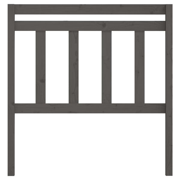 vidaXL Lovos galvūgalis, pilkas, 106x4x100cm, pušies medienos masyvas