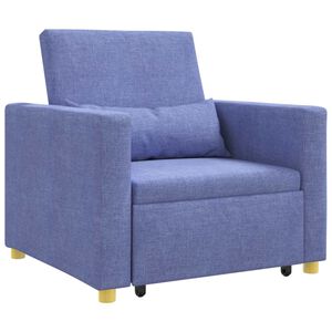 vidaXL I&scaron;traukiamas sofa-lova vienvietis Džinsinė mėlyna audinys