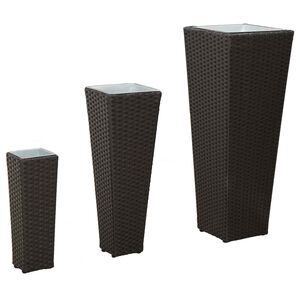 vidaXL Lauko rinkinys 3 vnt. Juoda 30 x 30 x 80 cm Metalas