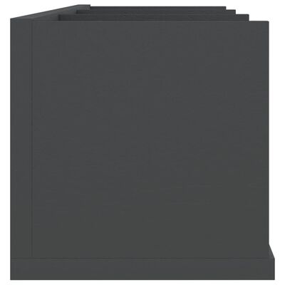 vidaXL Sieninė lentyna kompaktiniams diskams, pilka, 75x18x18cm, MDP