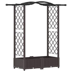 vidaXL Pakeltas lovas su trelėmis ir stogu Ruda 124 x 40 x 123 cm PP