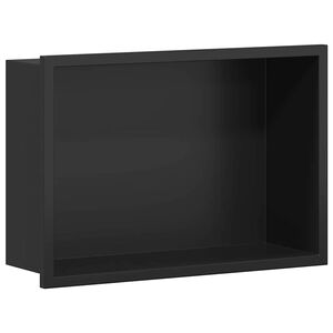 vidaXL Du&scaron;o ni&scaron;a Juoda 30 x 20 x 9,5 cm Nerūdijantis plienas