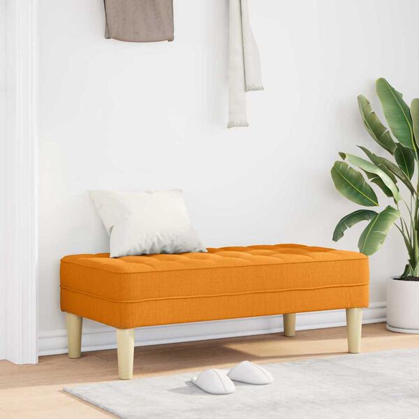 vidaXL suoliukas su pagalve Tamsiai geltona 113 x 57 x 39 cm audinys