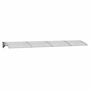 vidaXL Stogelis durims, pilkas ir skaidrus, 350x75cm, polikarbonatas