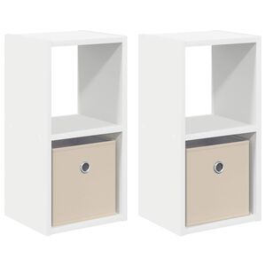 vidaXL Naktinis staliukas su stalčių 2 pcs Balta 25,5 x 22 x 49,5 cm