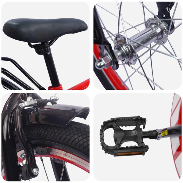 vidaXL Vaikų Dviratis 18 Colių 5&ndash;7 metų vaikams Raudona