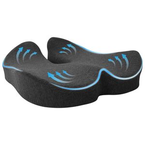 vidaXL Sėdynės pagalvėlė Tamsiai pilka 50 x 43 x 10 cm Atminties putos