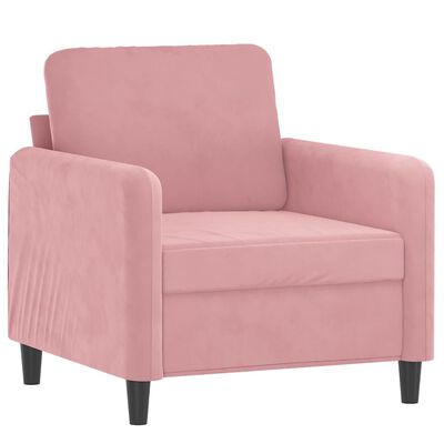 vidaXL Krėslas, rožinės spalvos, 60cm, aksomas
