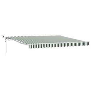 vidaXL I&scaron;traukiama markizė Žalia ir balta 400 &times; 300 cm Poliesteris