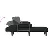 vidaXL L formos sofa-lova, juodos spalvos, 260x140x70cm, audinys