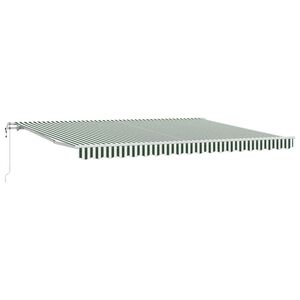 vidaXL I&scaron;traukiama markizė Žalia ir balta 450 &times; 350 cm
