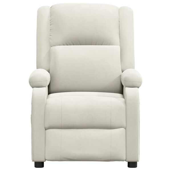 vidaXL Elektrinis masažinis krėslas, kreminės spalvos, aksomas