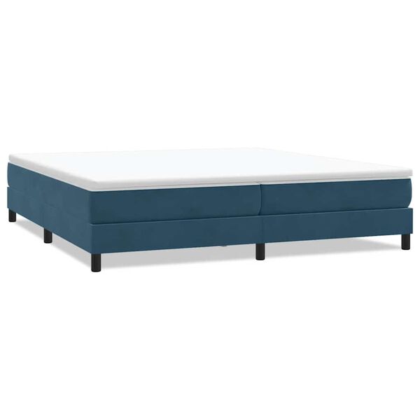 vidaXL Box Spring Lova be čiužinio Tamsiai mėlyna 200x210 cm aksomas