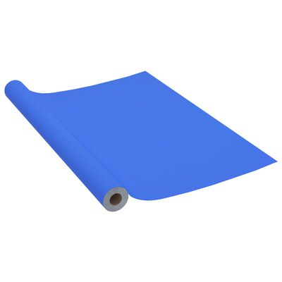 vidaXL Lipni plėvelė baldams, mėlynos spalvos, 500x90cm, PVC, blizgi
