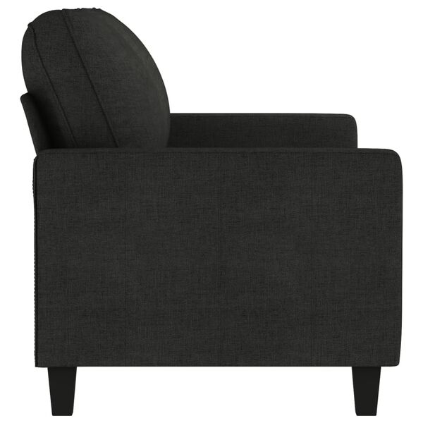 vidaXL Dvivietė sofa, juodos spalvos, 140cm, audinys