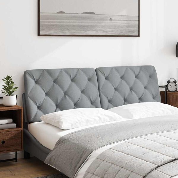 vidaXL Galvūgalio pagalvėlė, &scaron;viesiai pilkos spalvos, 160cm, audinys