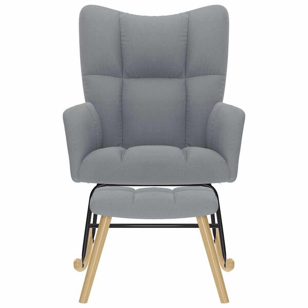 vidaXL Supama kėdė su pakoja, &scaron;viesiai pilkos spalvos, audinys