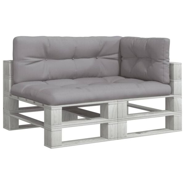 vidaXL Palečių pagalvėlės, 3vnt., pilkos spalvos, audinys