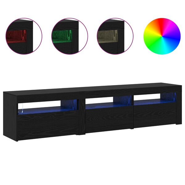 vidaXL Televizoriaus spintelė 2 pcs Juodas ąžuolas 180 x 35 x 40 cm