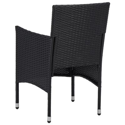 vidaXL Sodo valgomojo kėdės, 2vnt., juodos spalvos, poliratanas